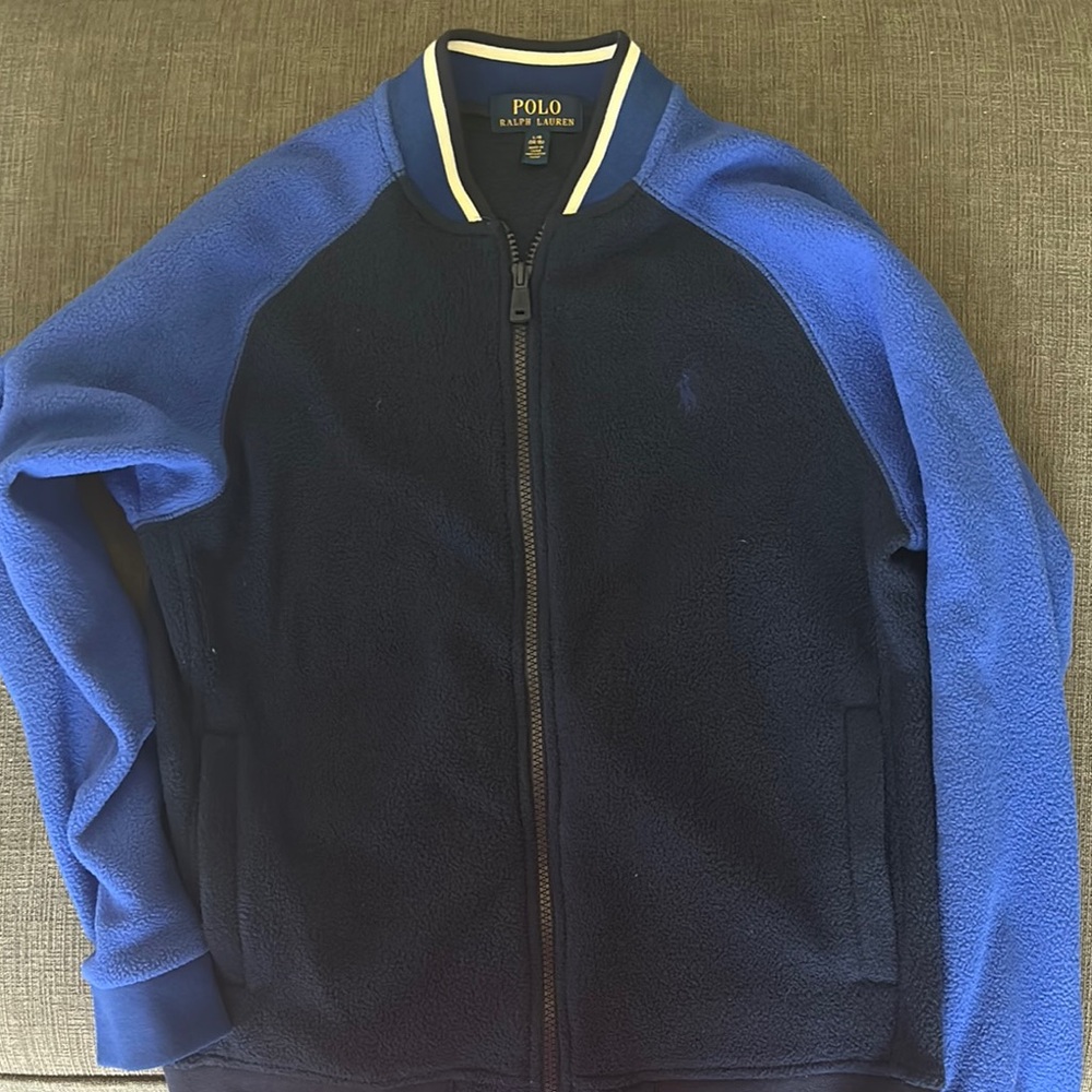 Polo by Ralph Lauren Men's Blue and Black Sweater perfect for winter fleece